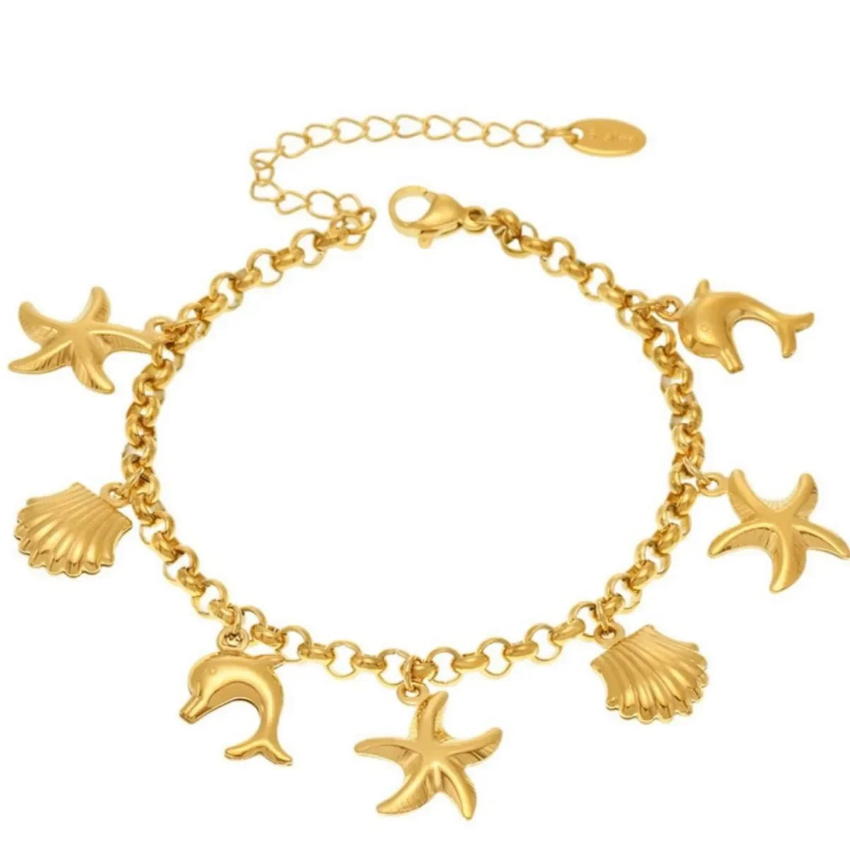 18K Gold-Plated Sea Shell Bracelet With Adjustable Fit - Southern Shores Clothing