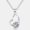 Moissanite Heart Pendant Necklace Sterling Silver - Southern Shores Clothing