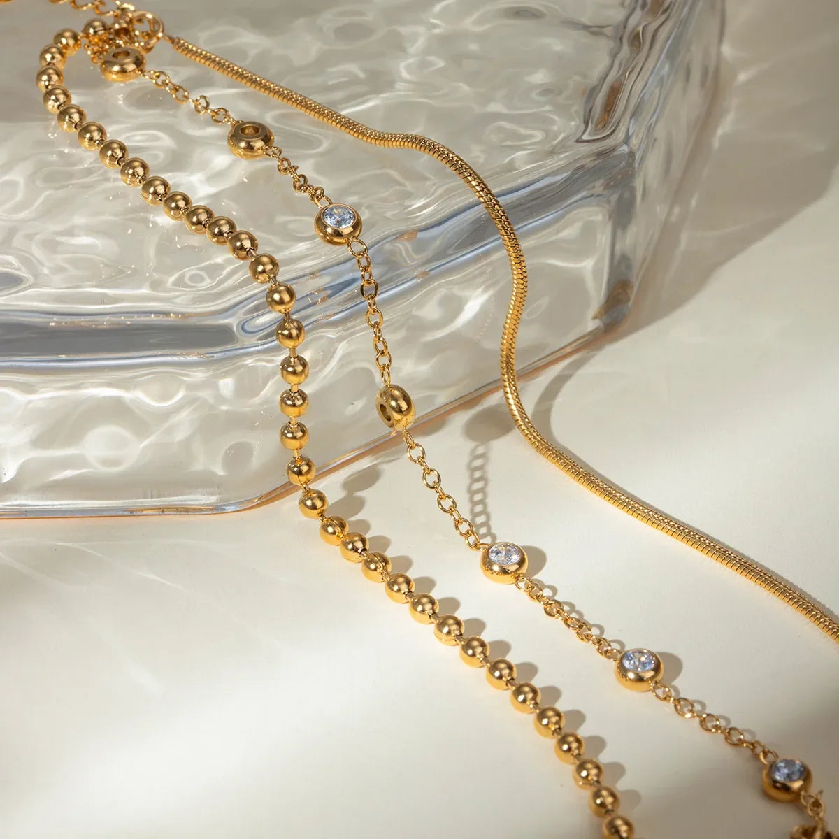 18K Gold-Plated Adjustable Layered Zircon Bracelet - Southern Shores Clothing