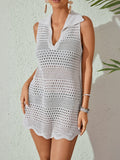 Crochet Knit Sleeveless Cover-Up Dress Beachwear - Southern Shores Clothing