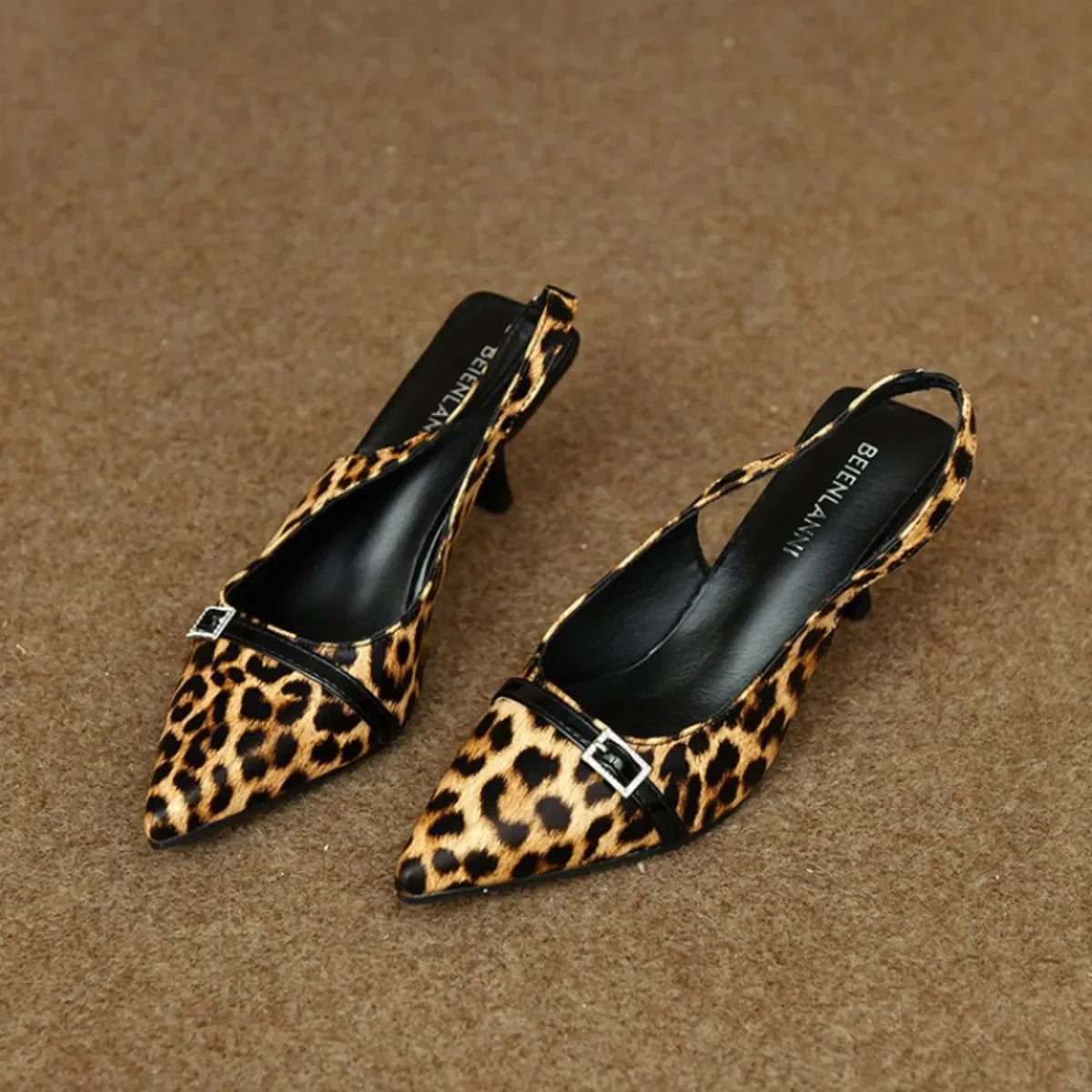 Elegant Pointed Toe Slingback Pumps Low Heel