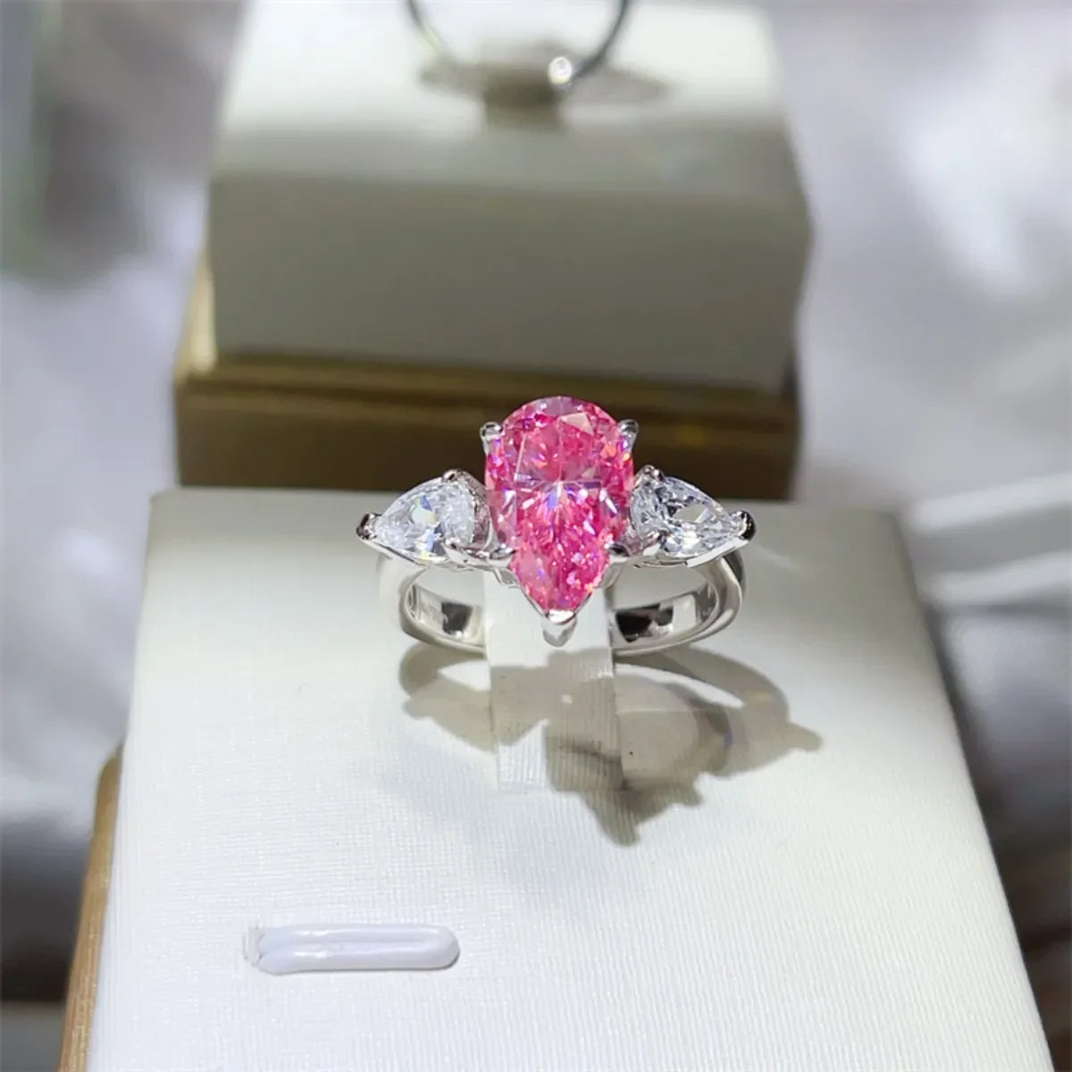 Sterling Silver 2 Carat Moissanite Ring With Zircon Accents - Southern Shores Clothing