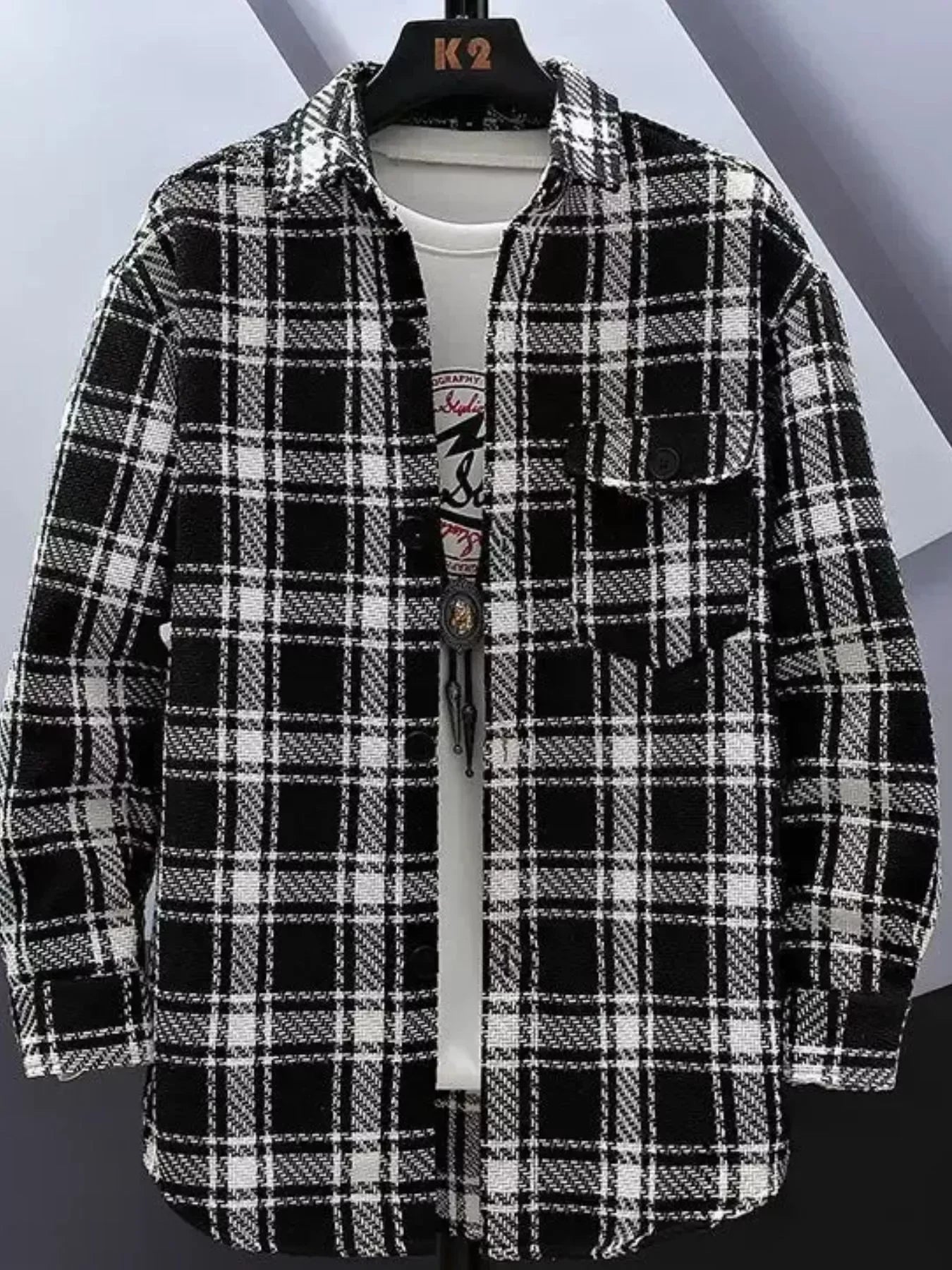 Plus Size Oversized Plaid Button Up Shirt