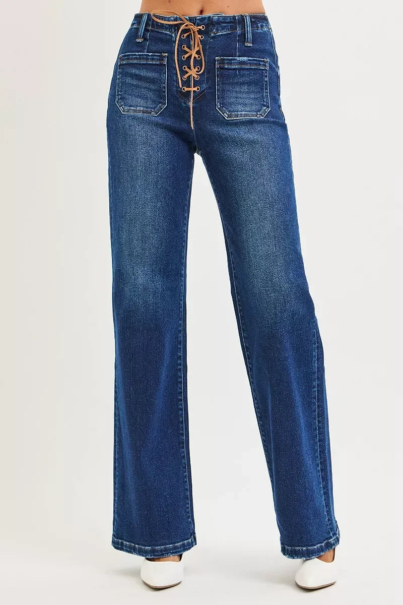 Plus Size High Rise Wide Leg Jeans Denim - Southern Shores Clothing