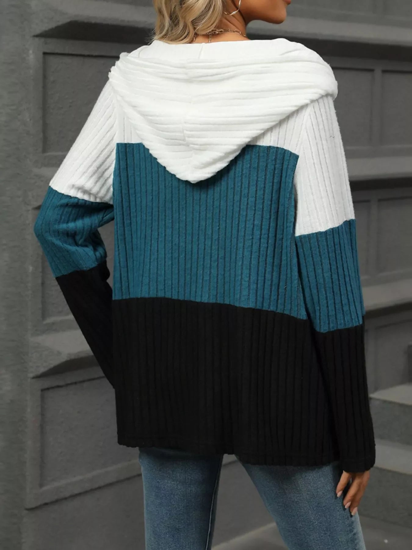 Color Block Half Zip Hooded Top - Southern Shores Clothing