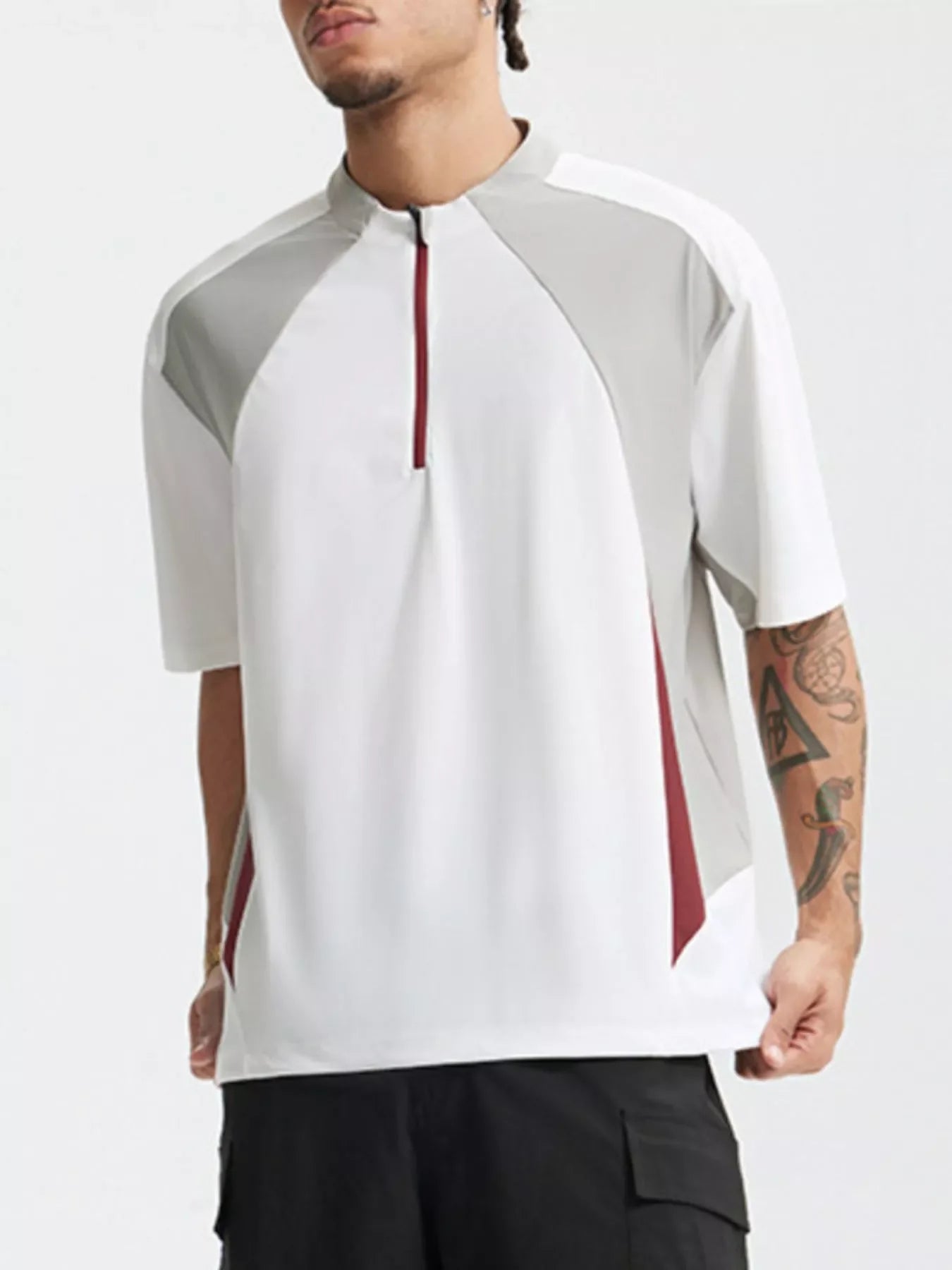 Slim Fit Quick-Dry Performance Block Half Zip Tee - Southern Shores Clothing