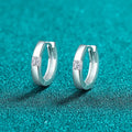 Sterling Silver Moissanite Huggie Earrings - Southern Shores Clothing