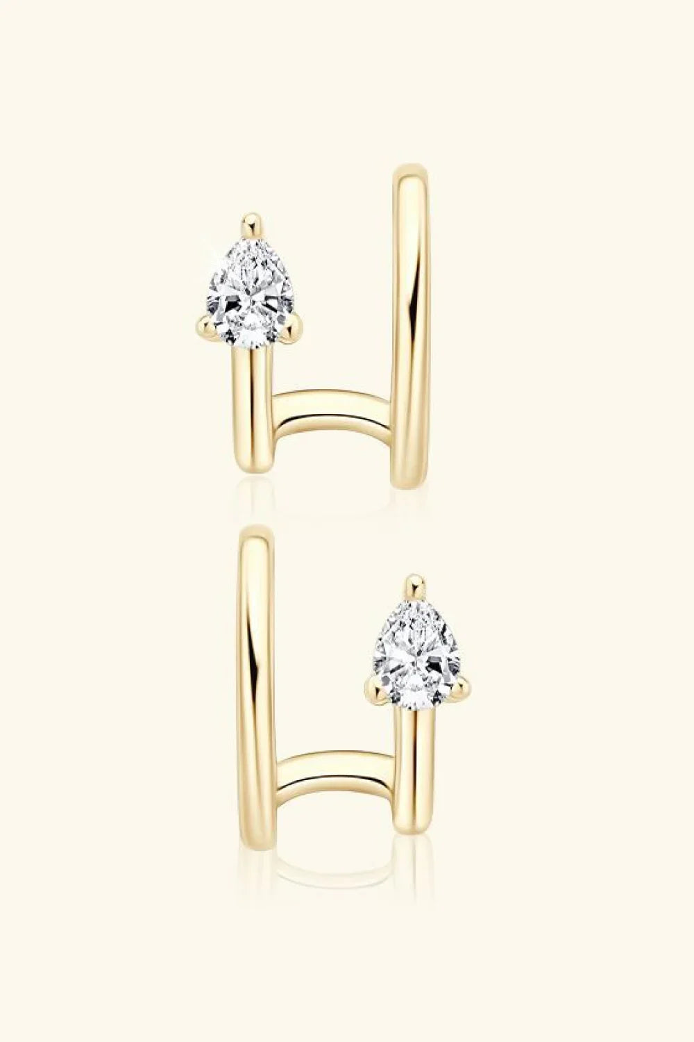 Minimalist Moissanite Sterling Silver Cuff Earrings - Southern Shores Clothing