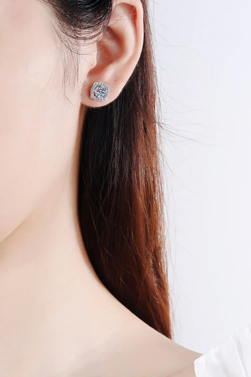 1 Carat Moissanite Geometric Stud Earrings - Southern Shores Clothing