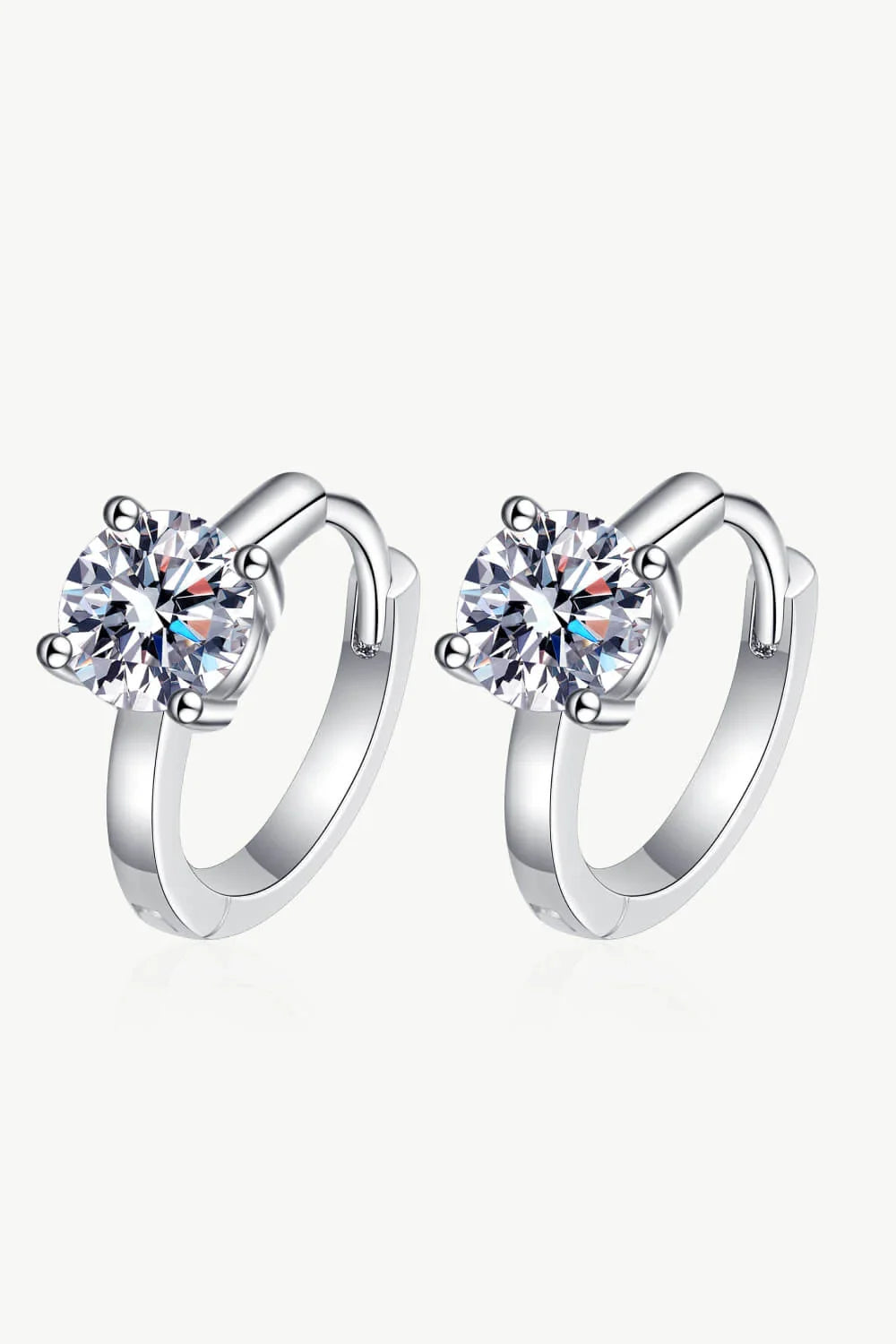 1 Ct Moissanite Sterling Silver Huggie Earrings - Southern Shores Clothing