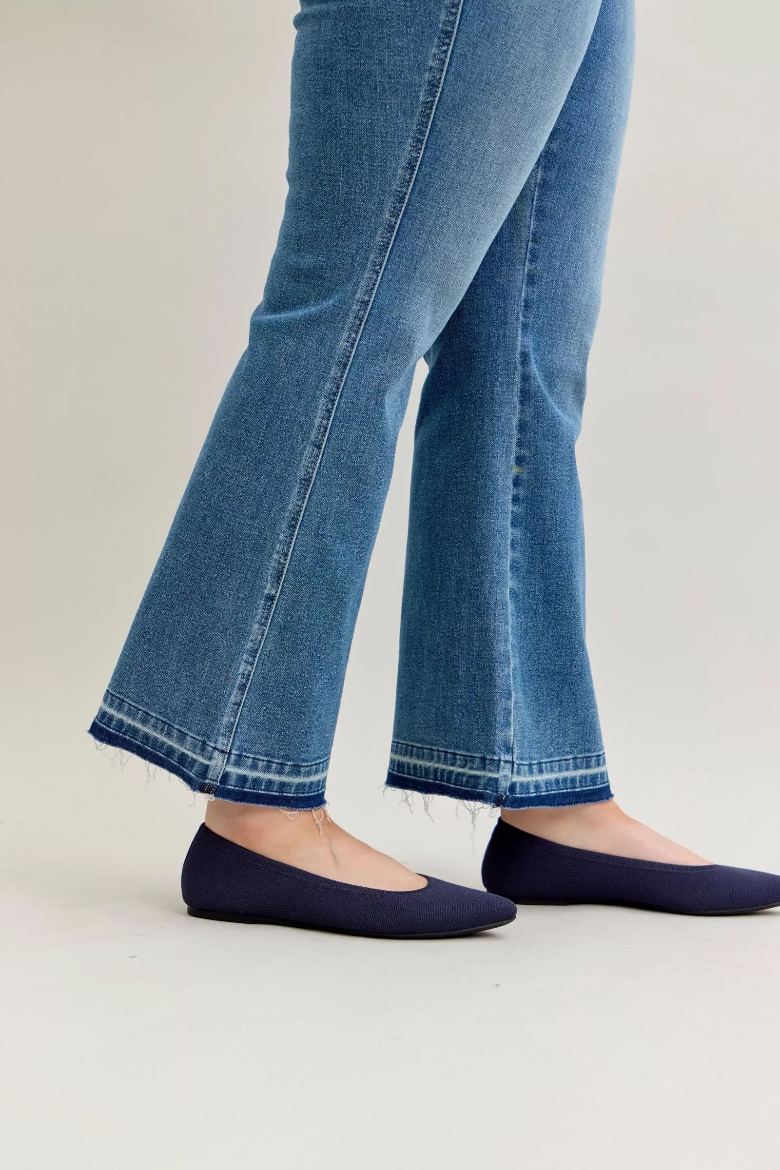 Plus Size Mid Rise Slim Bootcut Jeans With Tummy Control - Southern Shores Clothing