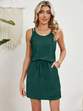 Eyelet Scoop Neck Sleeveless Dress - Southern Shores Clothing