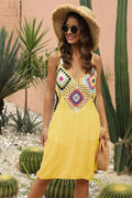 Geometric V-Neck Spaghetti Strap Cover Up One Size - Southern Shores Clothing