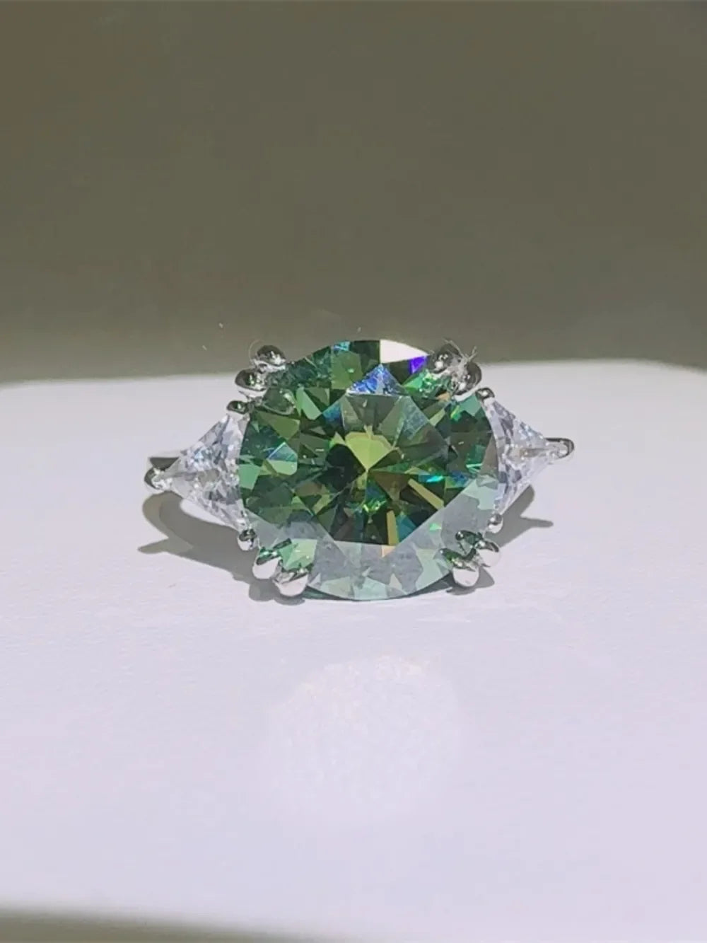 5 Carat Moissanite Sterling Silver Ring Prong Set - Southern Shores Clothing
