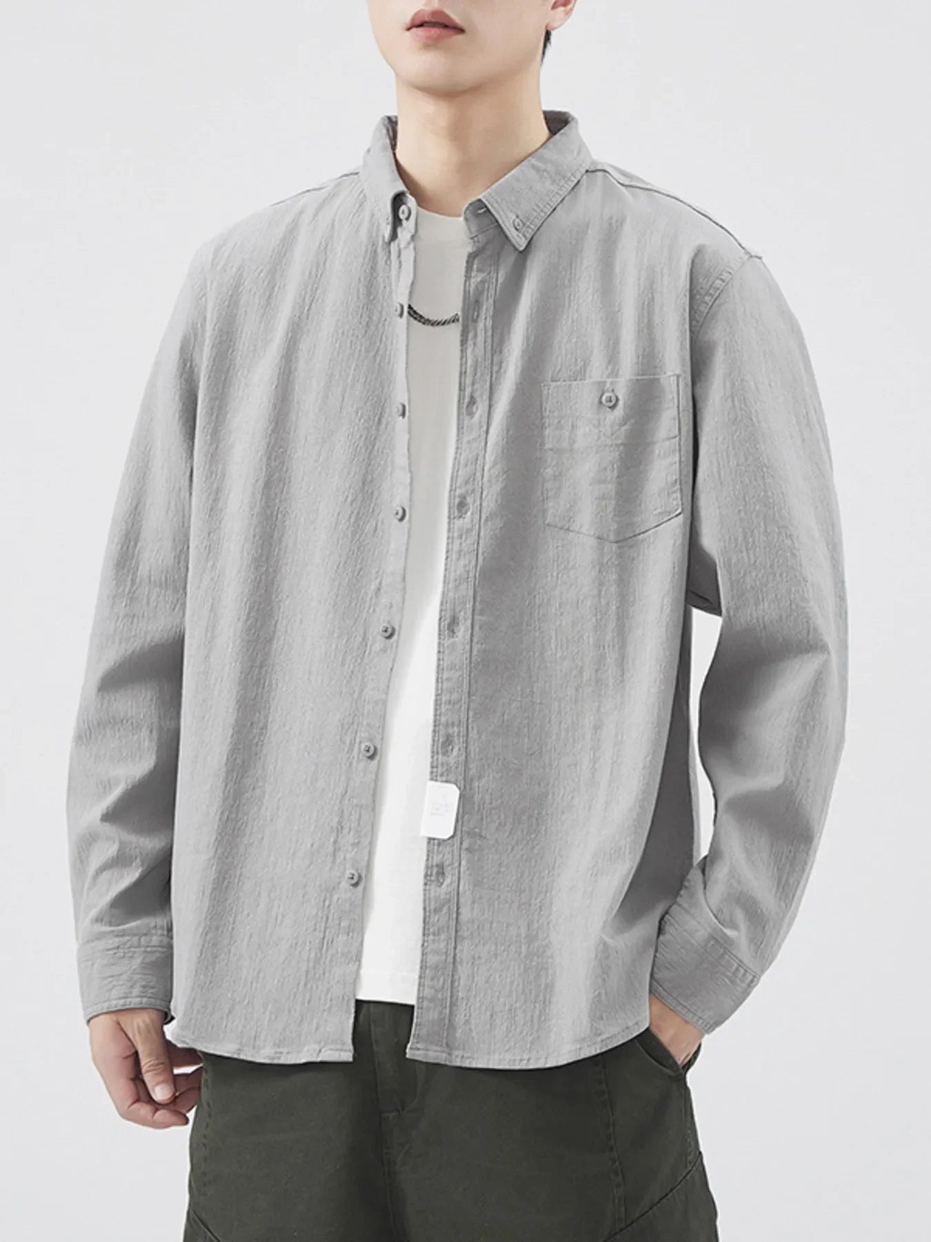 Plus Size Cotton Button-Up Shirt, Oversized Fit - Southern Shores Clothing
