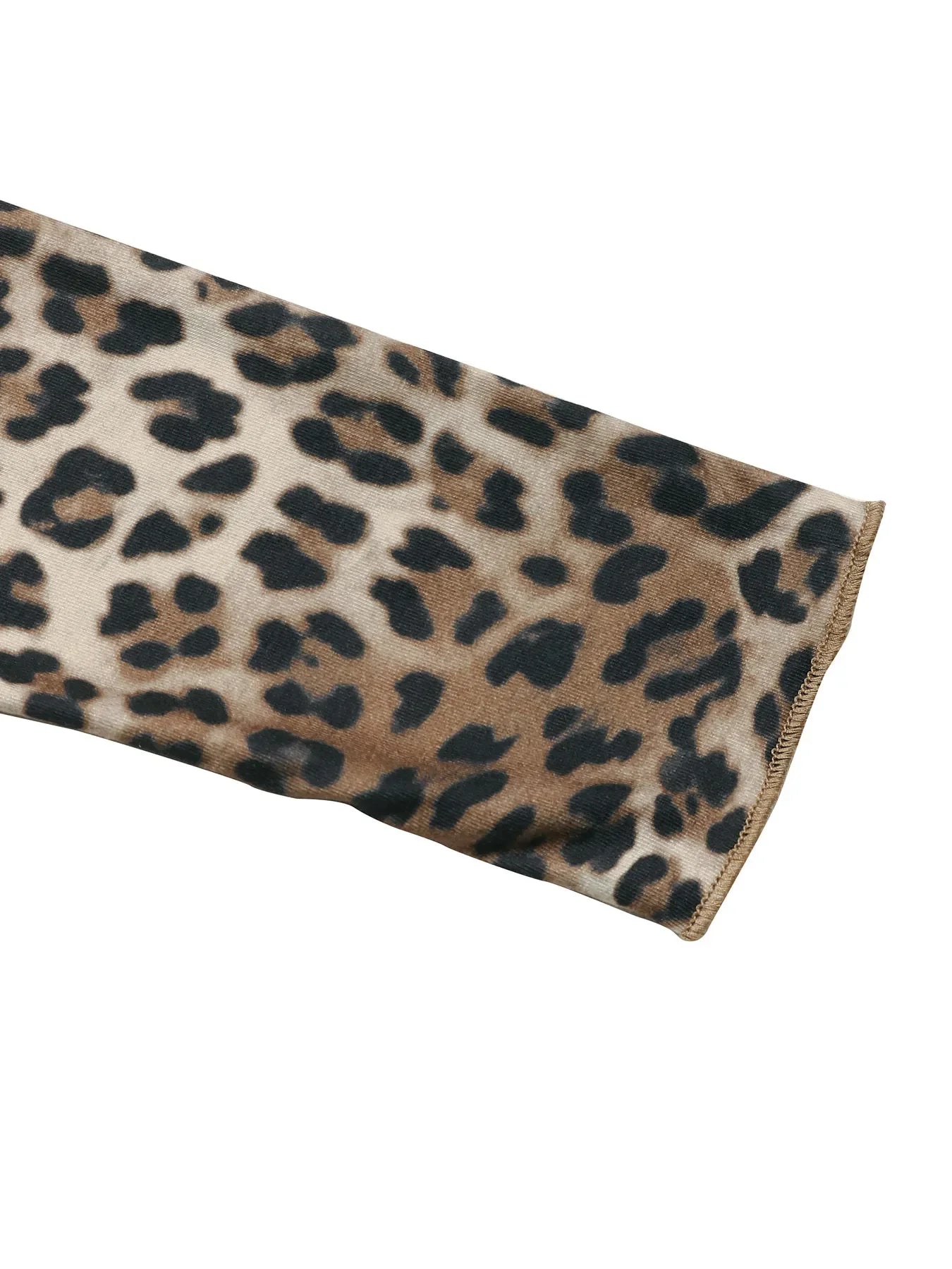 Leopard Print Long Sleeve Fitted T Shirt - Southern Shores Clothing