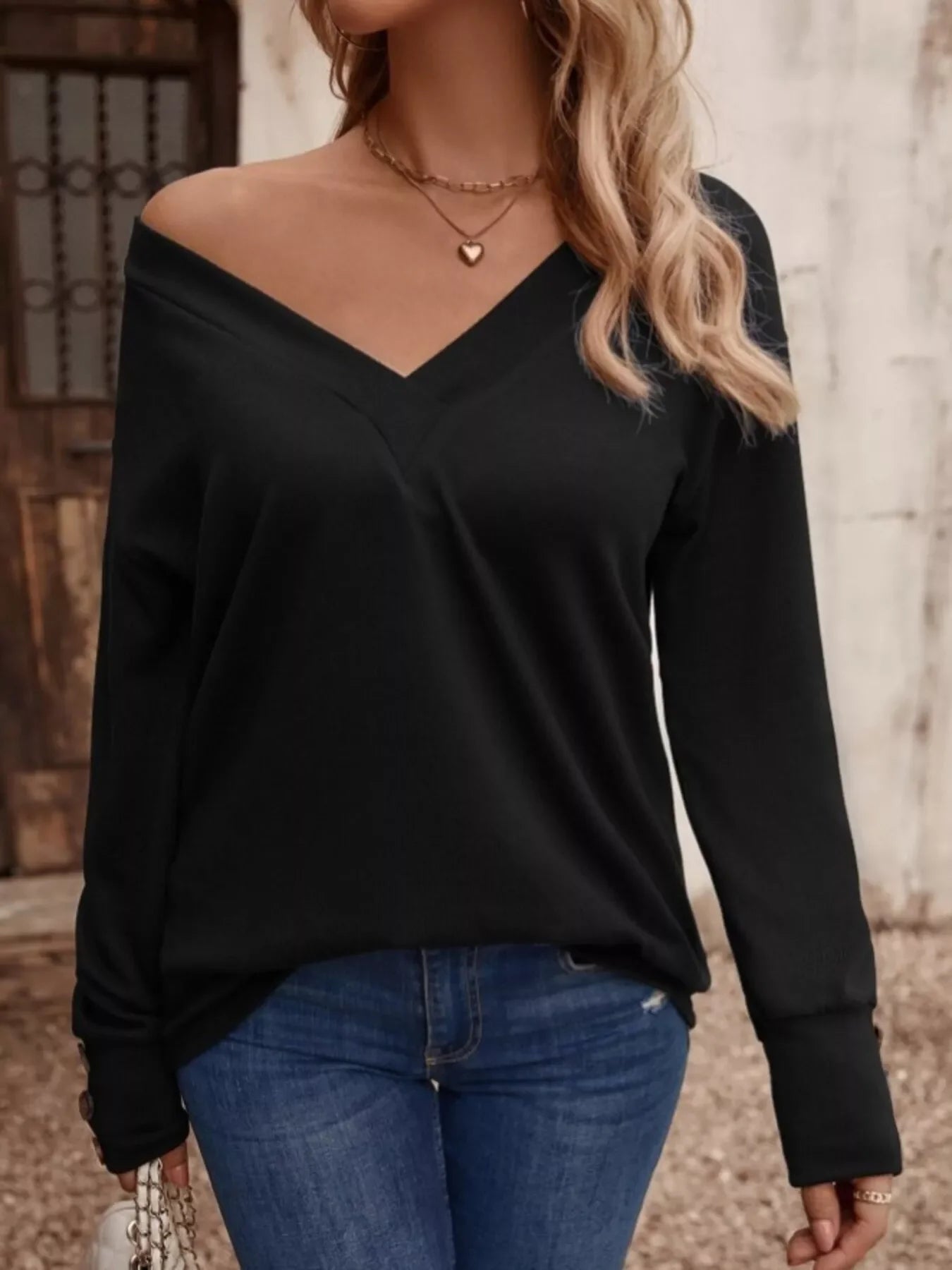 V-Neck Long Sleeve T-Shirt - Southern Shores Clothing