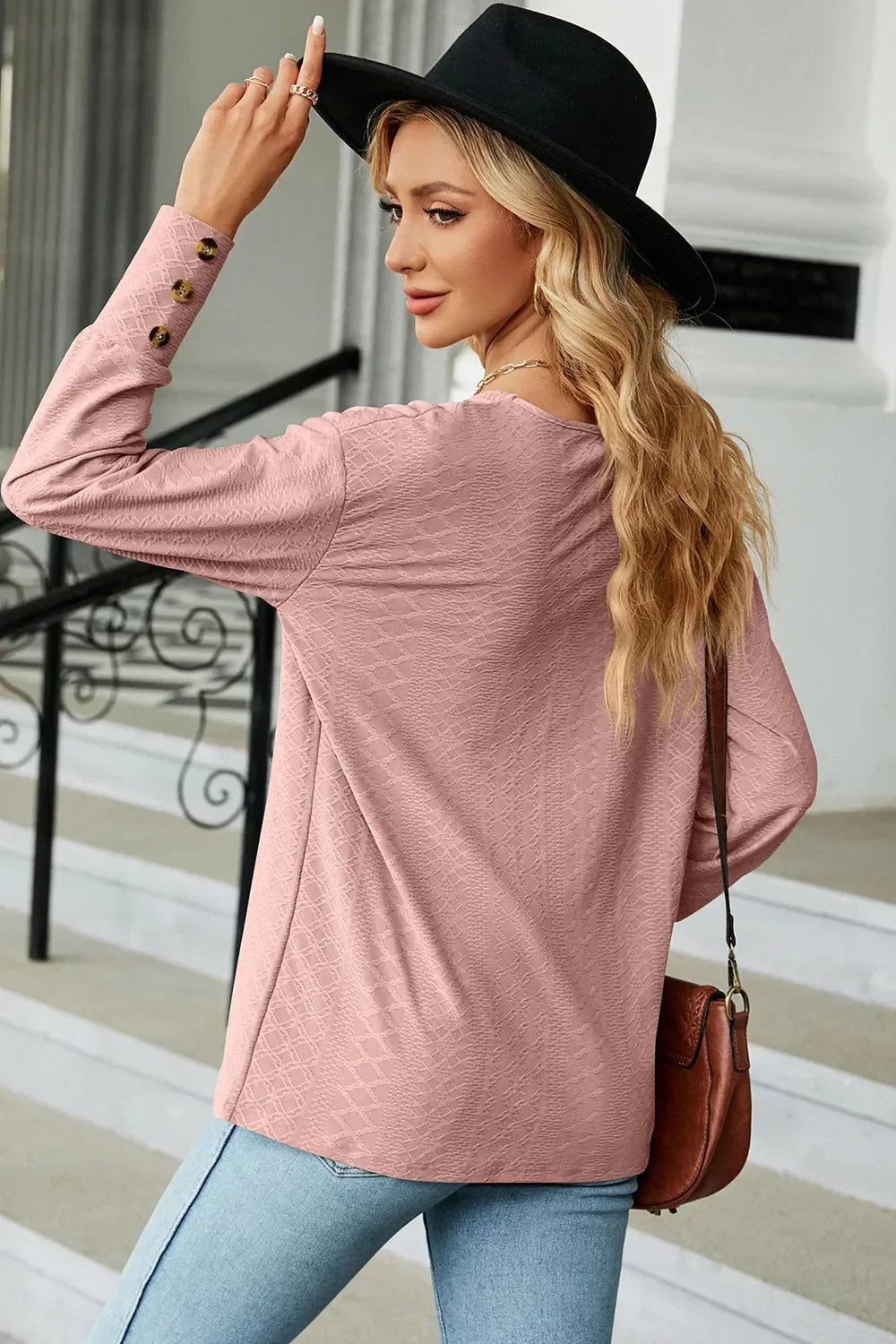 V-Neck Lantern Sleeve T-Shirt - Southern Shores Clothing