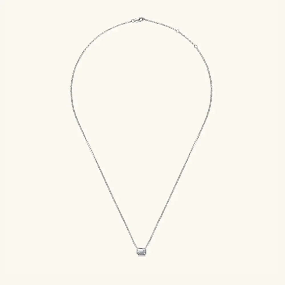Moissanite Sterling Silver Pendant Necklace 1-Carat - Southern Shores Clothing