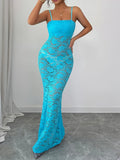Lace Square Neck Maxi Cami Dress Coastal Style - Southern Shores Clothing