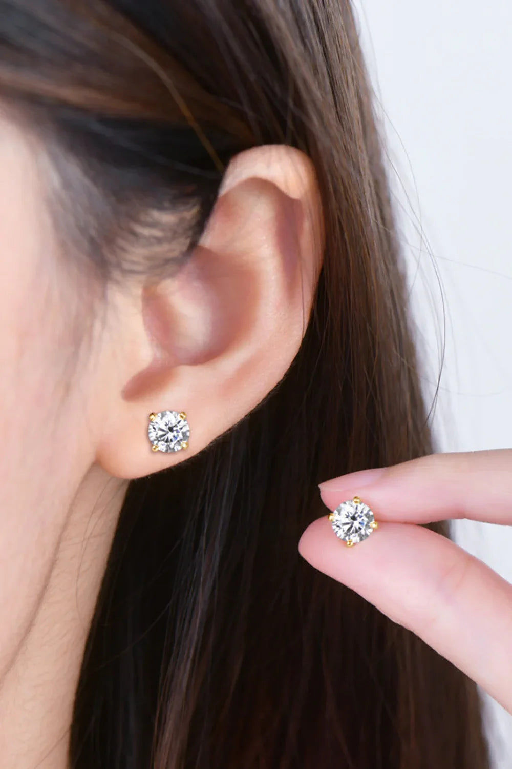 Moissanite Sterling Silver Stud Earrings 2 Carat - Southern Shores Clothing