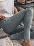 Coastal Ribbed Elastic Waist Leggings All Day Comfort - Southern Shores Clothing