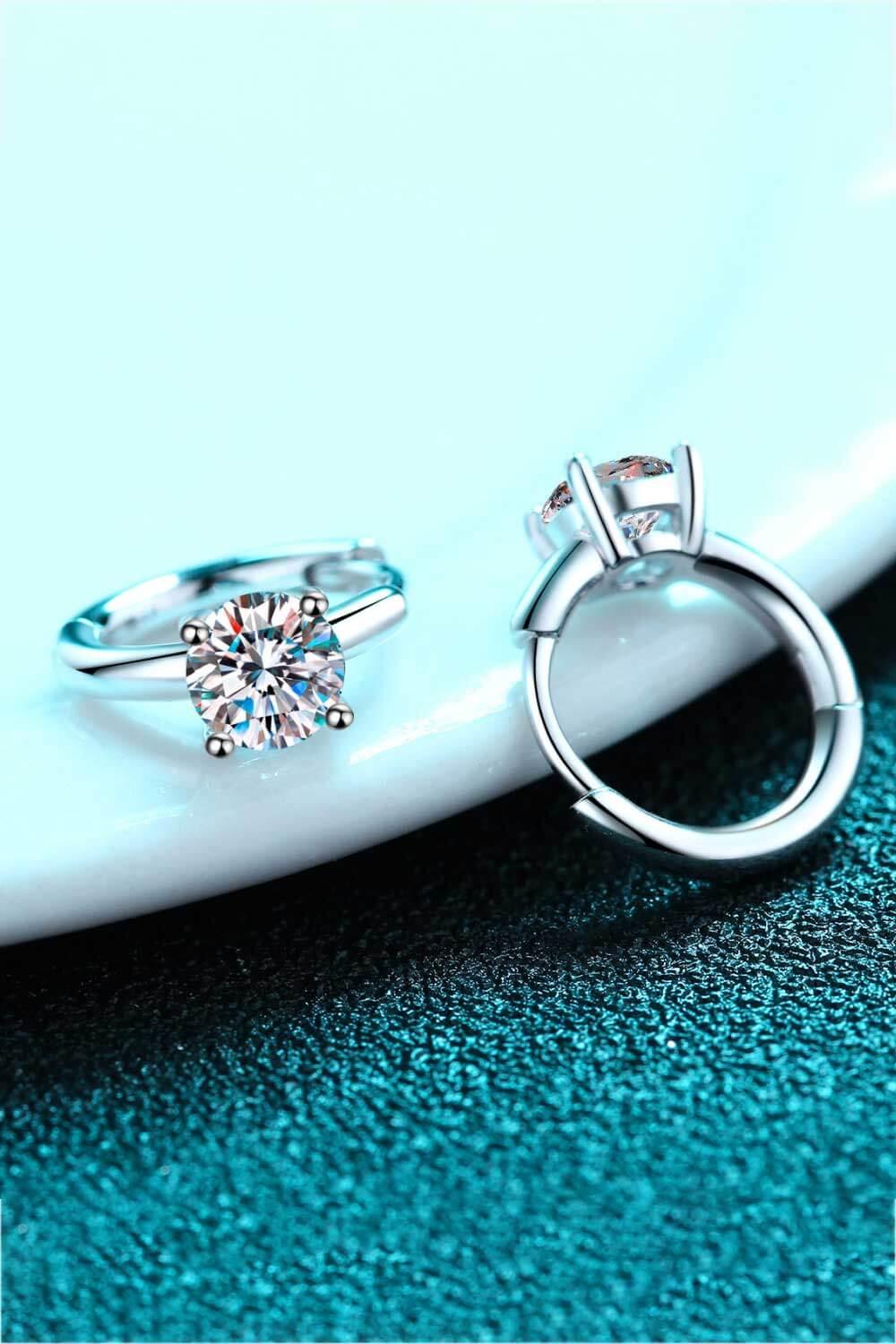 1 Ct Moissanite Sterling Silver Huggie Earrings - Southern Shores Clothing