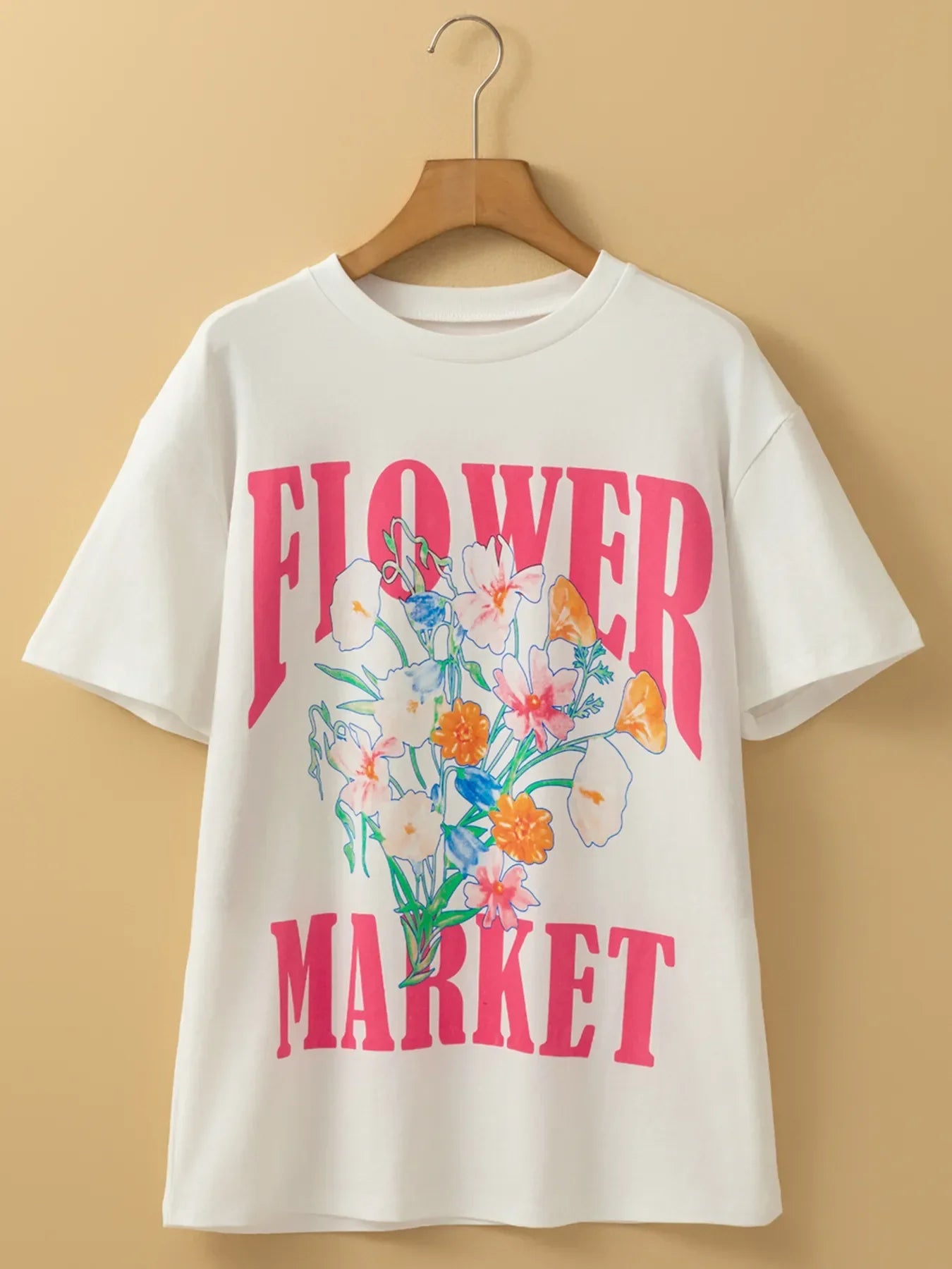 Flower Market Graphic T Shirt With Floral Design - Southern Shores Clothing