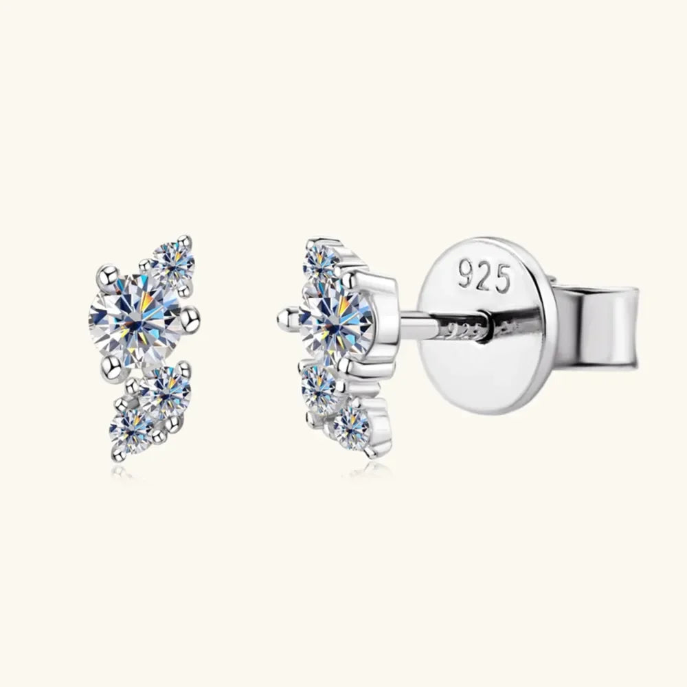 18K Gold Plated Sterling Silver Moissanite Stud Earrings - Southern Shores Clothing