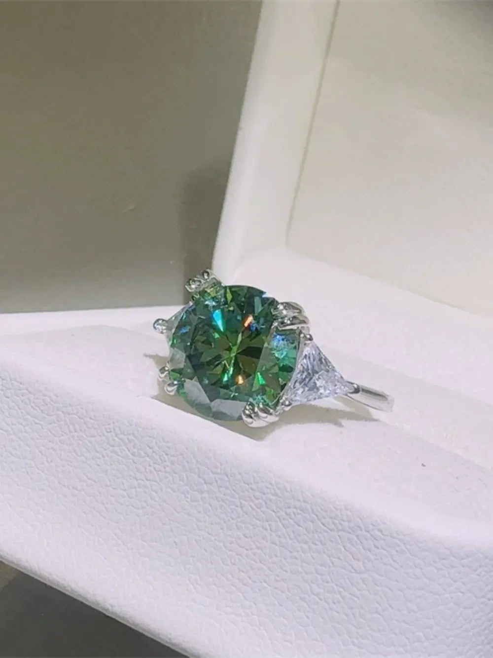 5 Carat Moissanite Sterling Silver Ring Prong Set - Southern Shores Clothing