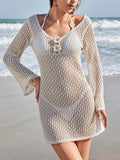 Crochet Backless Beach Cover-Up Dress Lightweight - Southern Shores Clothing