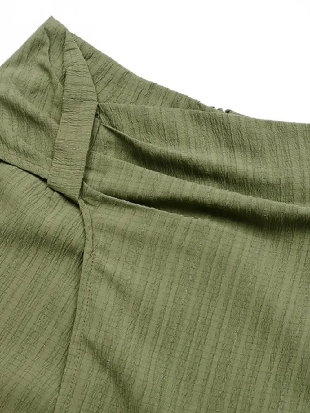 Ruched High Rise Shorts With Back Zipper Polyester - Southern Shores Clothing