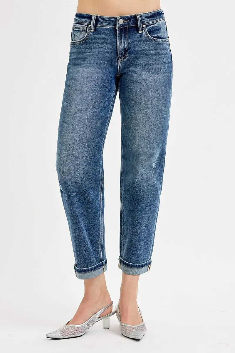 Relaxed Low Rise Crop Boyfriend Jeans Plus Size - Southern Shores Clothing