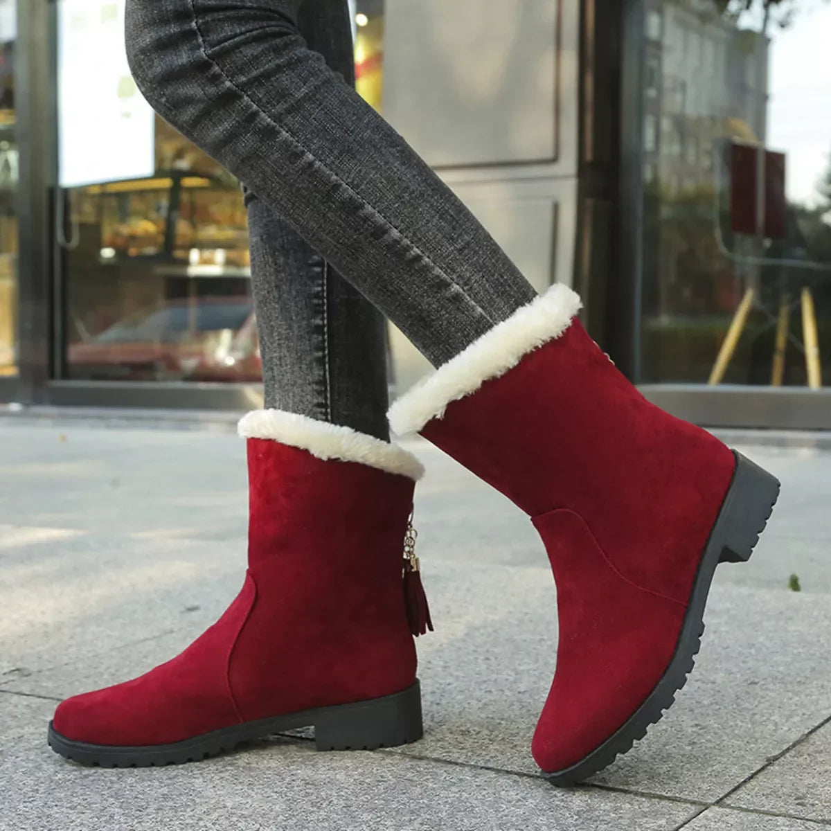 Round Toe Plush Lined Boots - Southern Shores Clothing