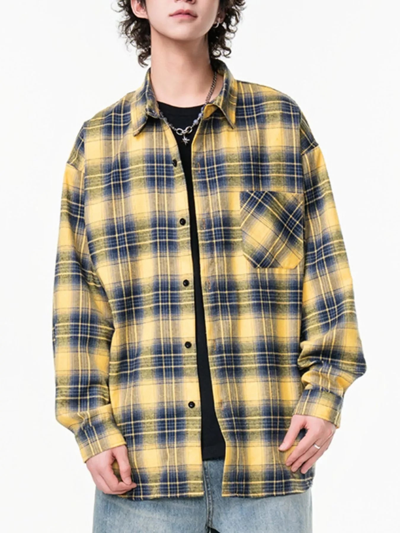 Oversized Plaid Button Up Shirt With Relaxed Fit - Southern Shores Clothing