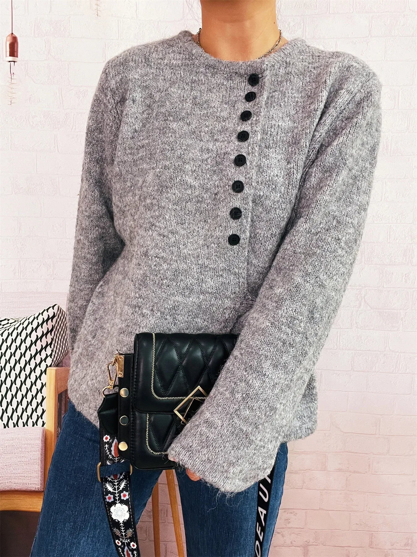 Lightweight Button Front Side-Tie Breezy Sweater - Southern Shores Clothing