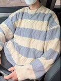 Striped Textured Stretch Knit Sweater Coastal Life - Southern Shores Clothing