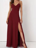 Elegant Crisscross Back Slit Maxi Dress Chic - Southern Shores Clothing