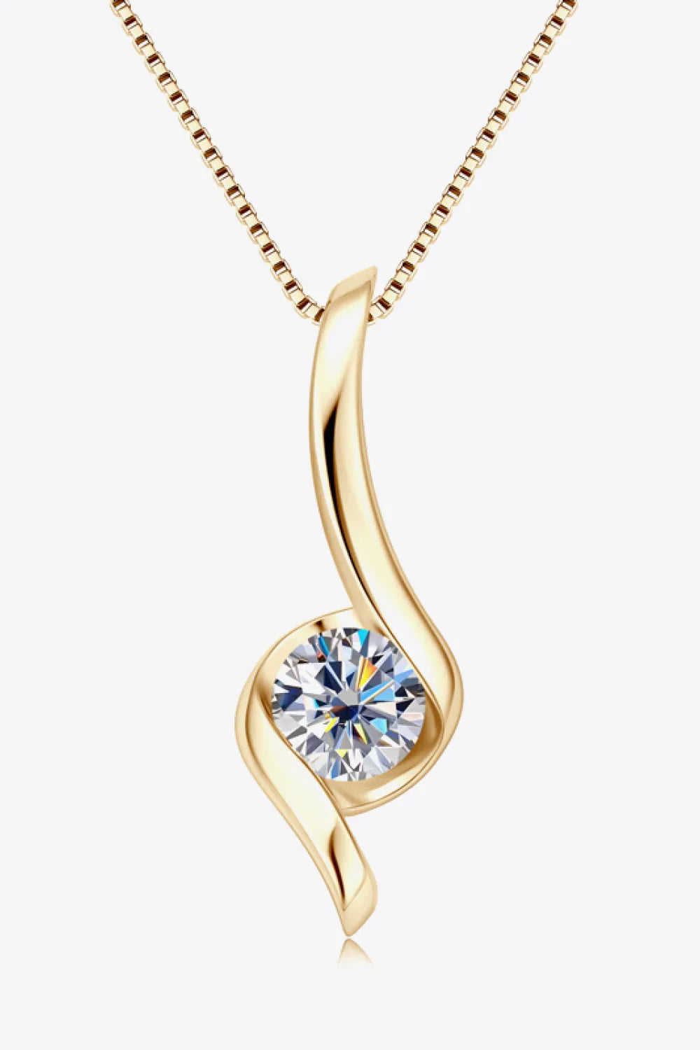 Minimalist 1 Carat Moissanite Sterling Silver Necklace