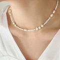 Titanium Steel Freshwater Pearl Necklace With Beads - Southern Shores Clothing