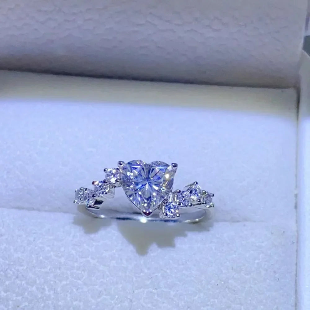 1 Carat Moissanite Sterling Silver Ring Classic Design - Southern Shores Clothing
