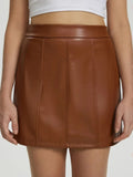 Zippered Mini Skirt Polyester Blend Lightweight - Southern Shores Clothing