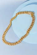 Cubic Zirconia Brass Curb Chain Necklace - Southern Shores Clothing
