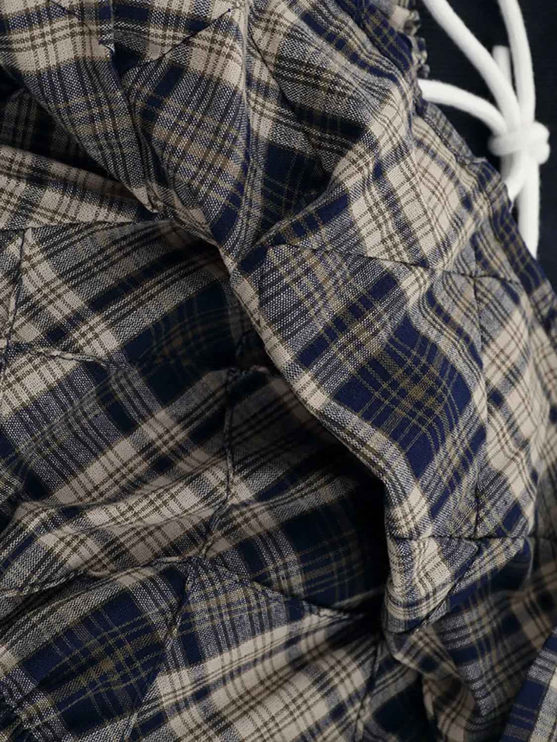 Drawstring Plaid Velour Skort With Ruched Detail - Southern Shores Clothing