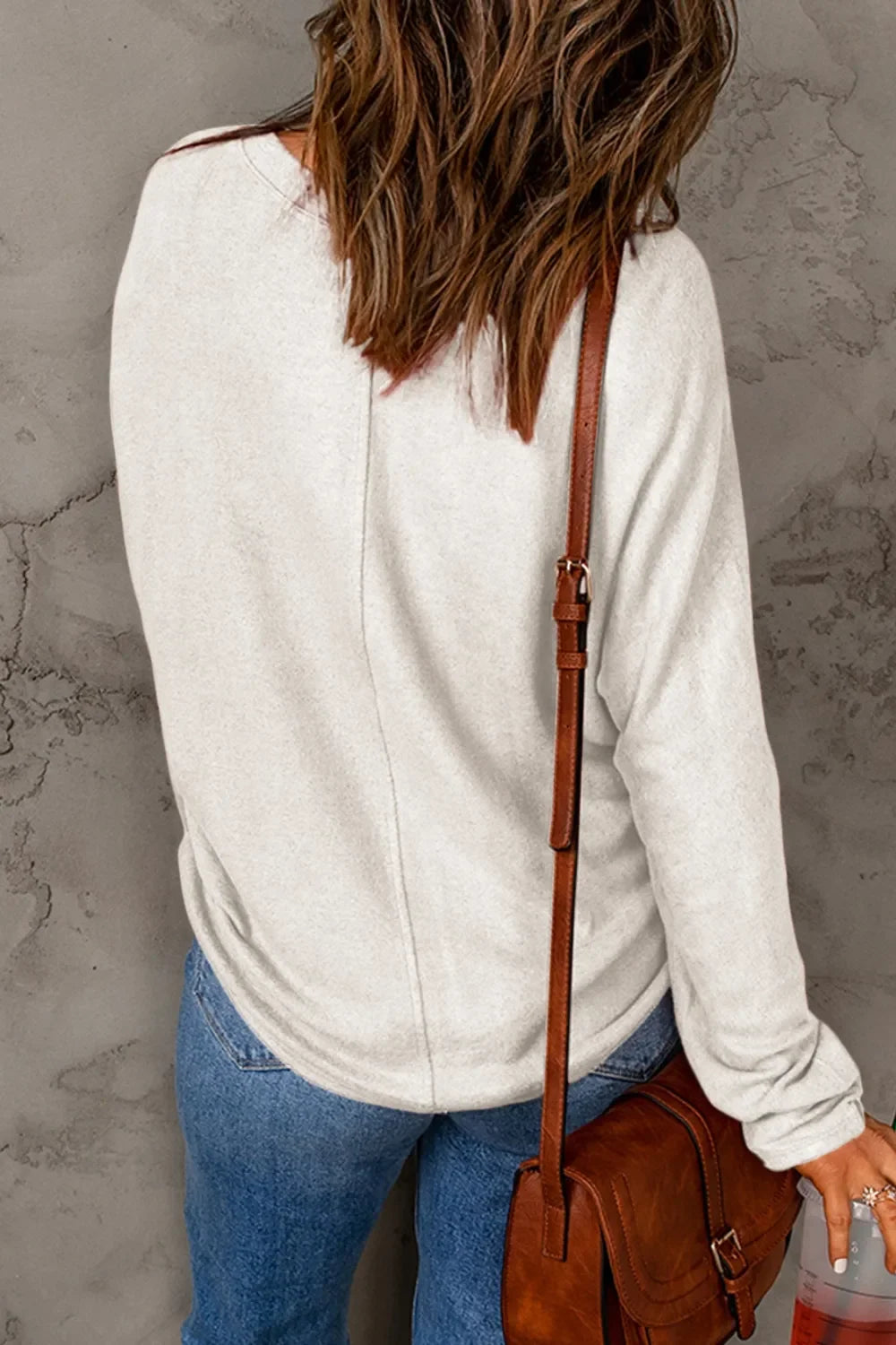 Basic Round Neck Long Sleeve T Shirt Top - Southern Shores Clothing