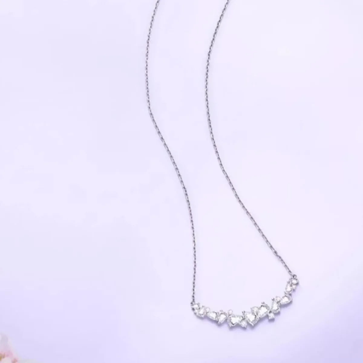 Elegant Sterling Silver Zircon Necklace With Sparkling Stones - Southern Shores Clothing