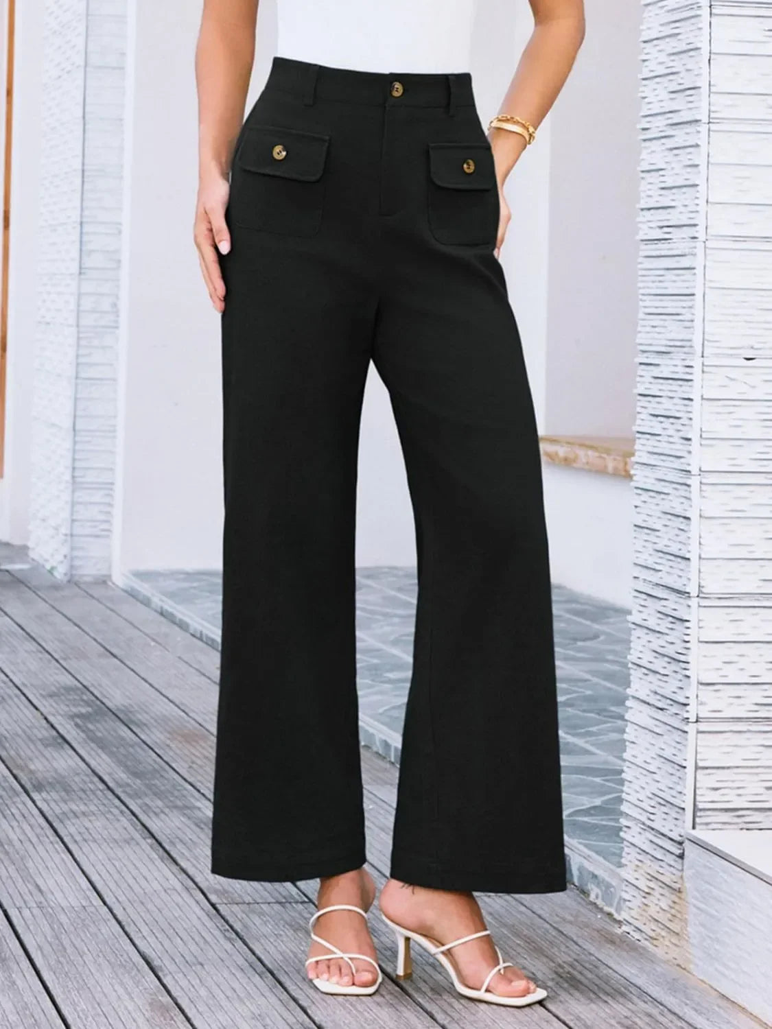 High Waist Wide Leg Relaxed Pants With Comfortable Fit - Southern Shores Clothing