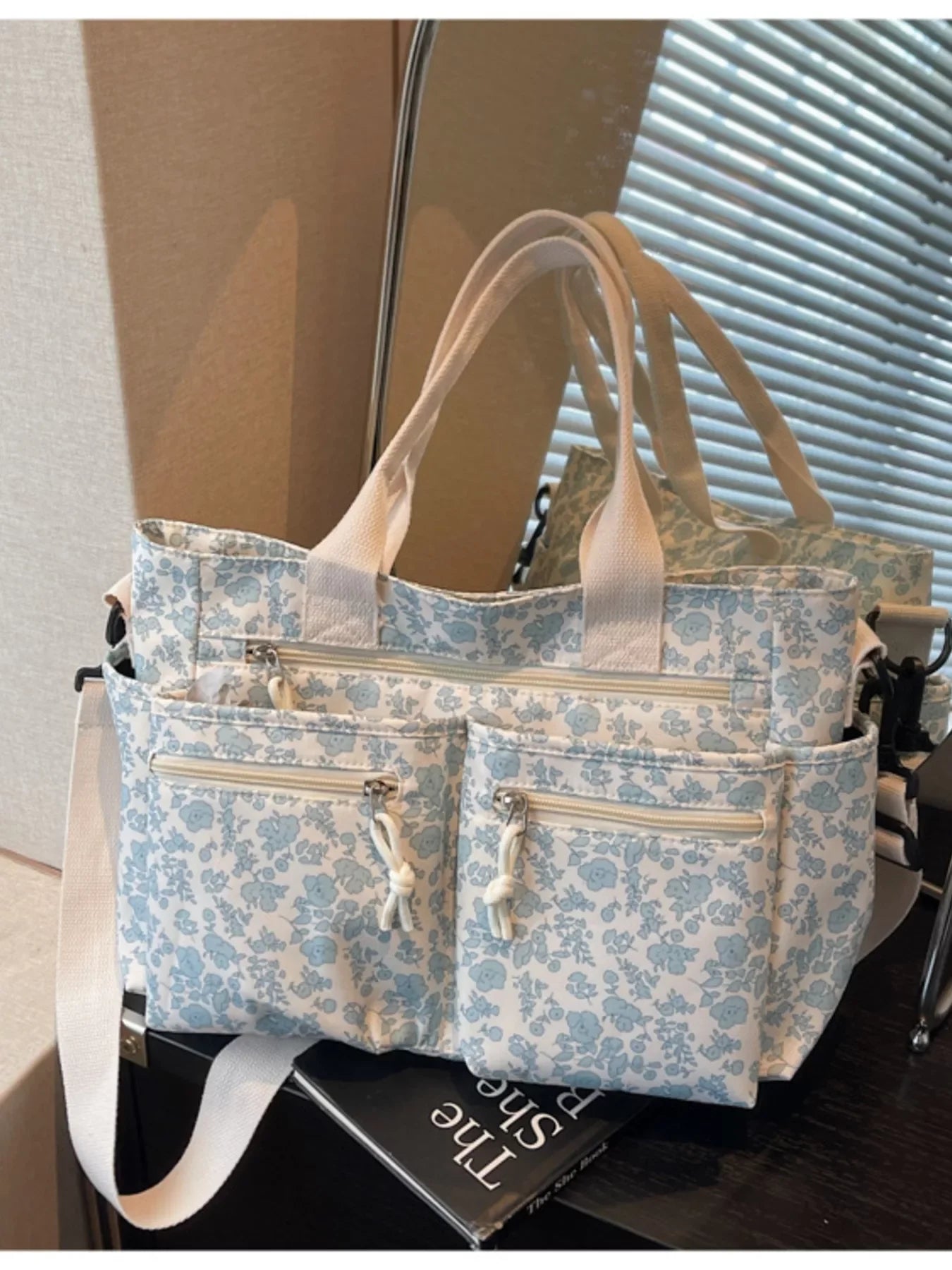 Floral Print Multi Pocket Crossbody Bag Casual - Southern Shores Clothing