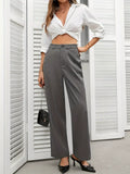 High Waist Wide Leg Pants With Pockets For Casual Outings - Southern Shores Clothing