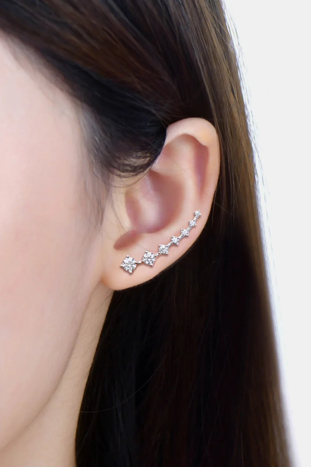1.9 Ct Moissanite Platinum-Plated Sterling Silver Earrings - Southern Shores Clothing